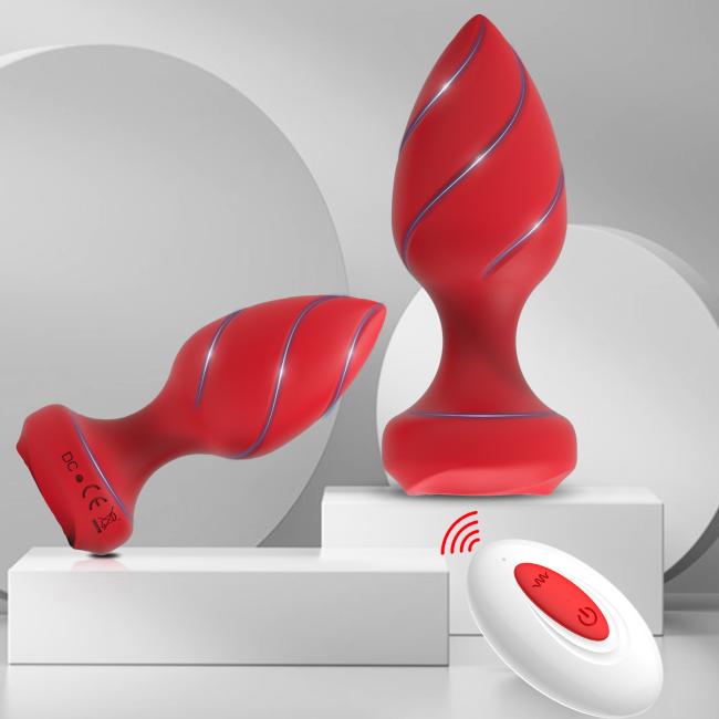Female charging 10 frequency APP remote control vibration anal plug thread G-spot size rear court stimulation masturbation