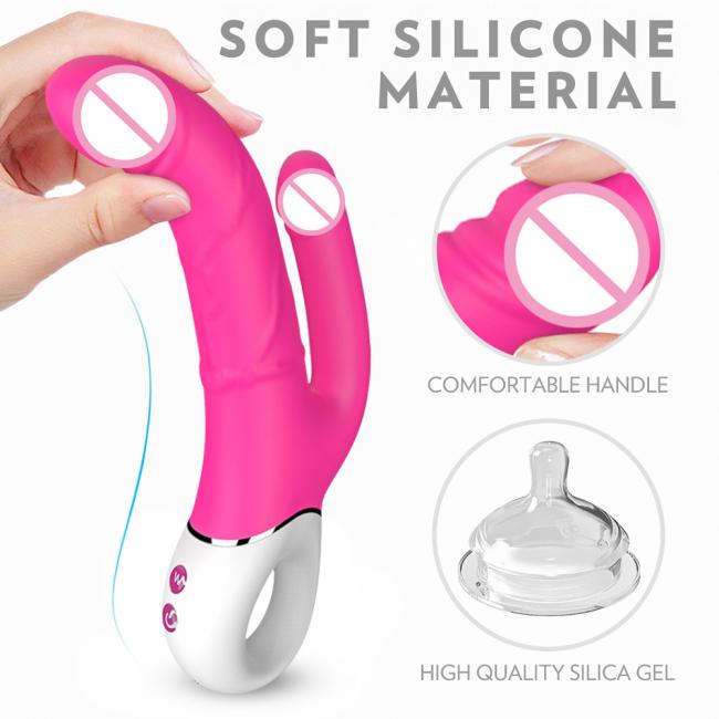 G spot rabbit vibrator realistic penis electric double dildo vibrator for women vagina anus