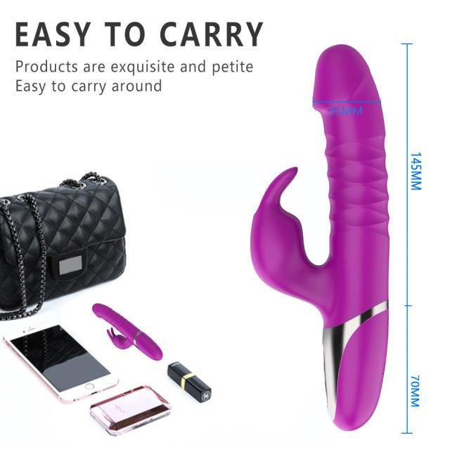 G Spot Rabbit Vibrator Stimulates Heating Thrusting Realistic Vibrating Dildo Woman Telescopic Big Sex Vibrator For Woman