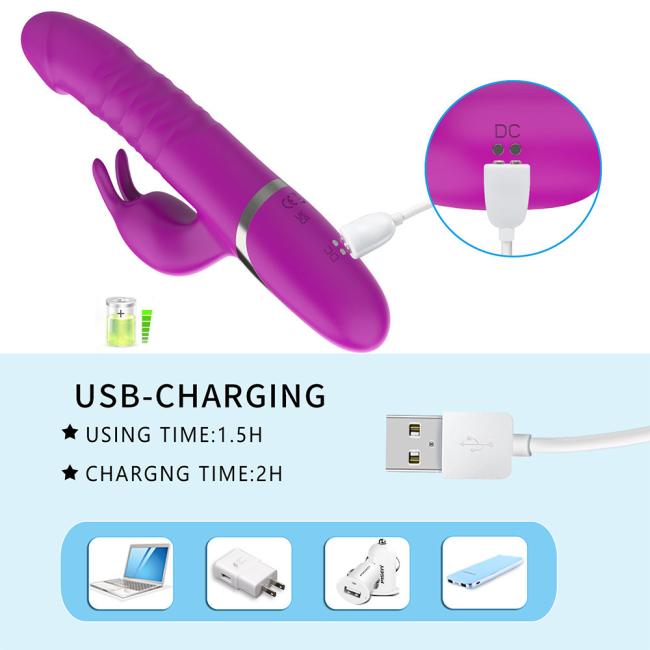 G Spot Rabbit Vibrator Stimulates Heating Thrusting Realistic Vibrating Dildo Woman Telescopic Big Sex Vibrator For Woman