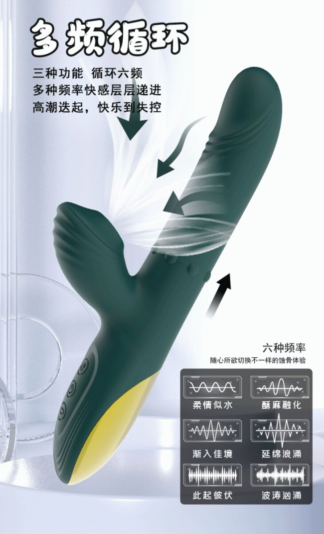 3in1 Triple stimulation Powerful Rabbit vibrator clitoris insert stimulation G-spot massager Swivel bead Stimulating toy for wom