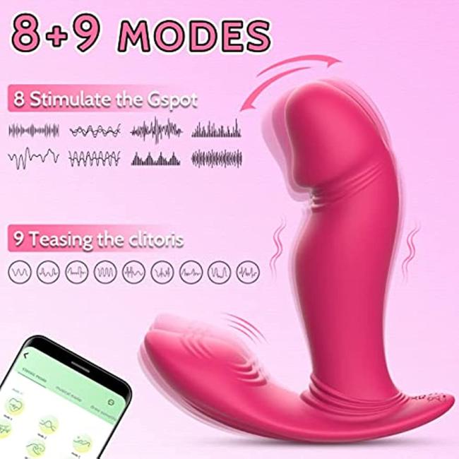 APP Vibrating Wiggling Wearable Clitoral G Spot Vibrator for Women Remote Control Perfect Fit Butterfly Panty