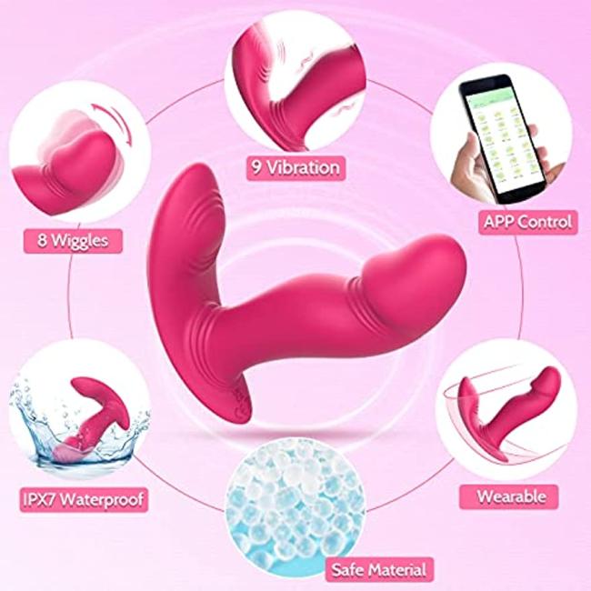 APP Vibrating Wiggling Wearable Clitoral G Spot Vibrator for Women Remote Control Perfect Fit Butterfly Panty