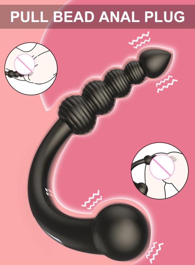 Silicone double head pull bead plug smooth tactile hip plug anal bead expander male and female anal toys For couple