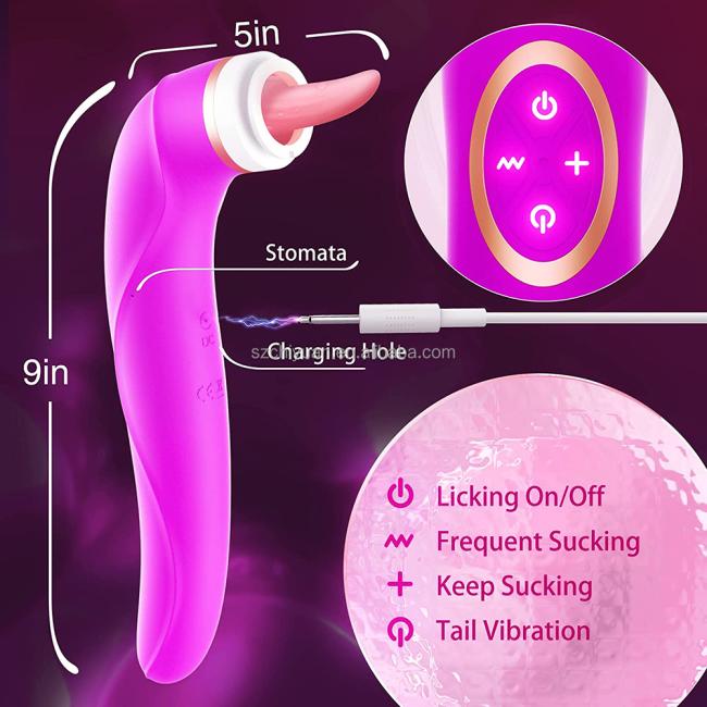 G-Spot Adult Vibrator Sucking and Licking Clitoral Stimulation Nipple Vaginal Clit Sucker Tongue Sex toys Vibrator for Women