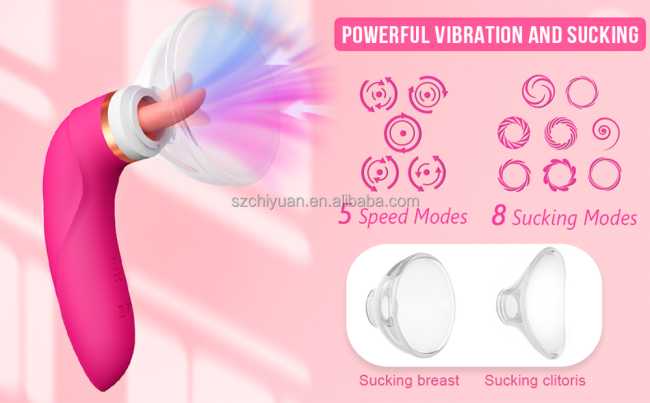 G-Spot Adult Vibrator Sucking and Licking Clitoral Stimulation Nipple Vaginal Clit Sucker Tongue Sex toys Vibrator for Women