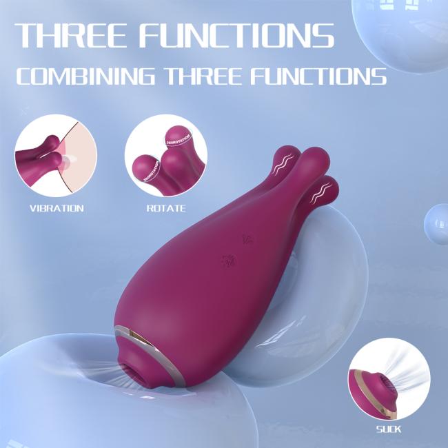 Drop shipping adult nipple kneading clitoral sucking vibrator sex toys for woman rechargeable
