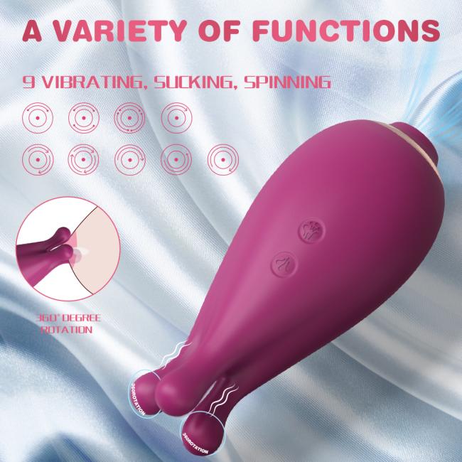 Drop shipping adult nipple kneading clitoral sucking vibrator sex toys for woman rechargeable