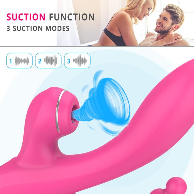 Female Clitoral Sucking G Spot Dildo Vibrator 10 Powerful Modes Clit Sucker Rechargeable Clitoris Stimulator Sex Toys for Women