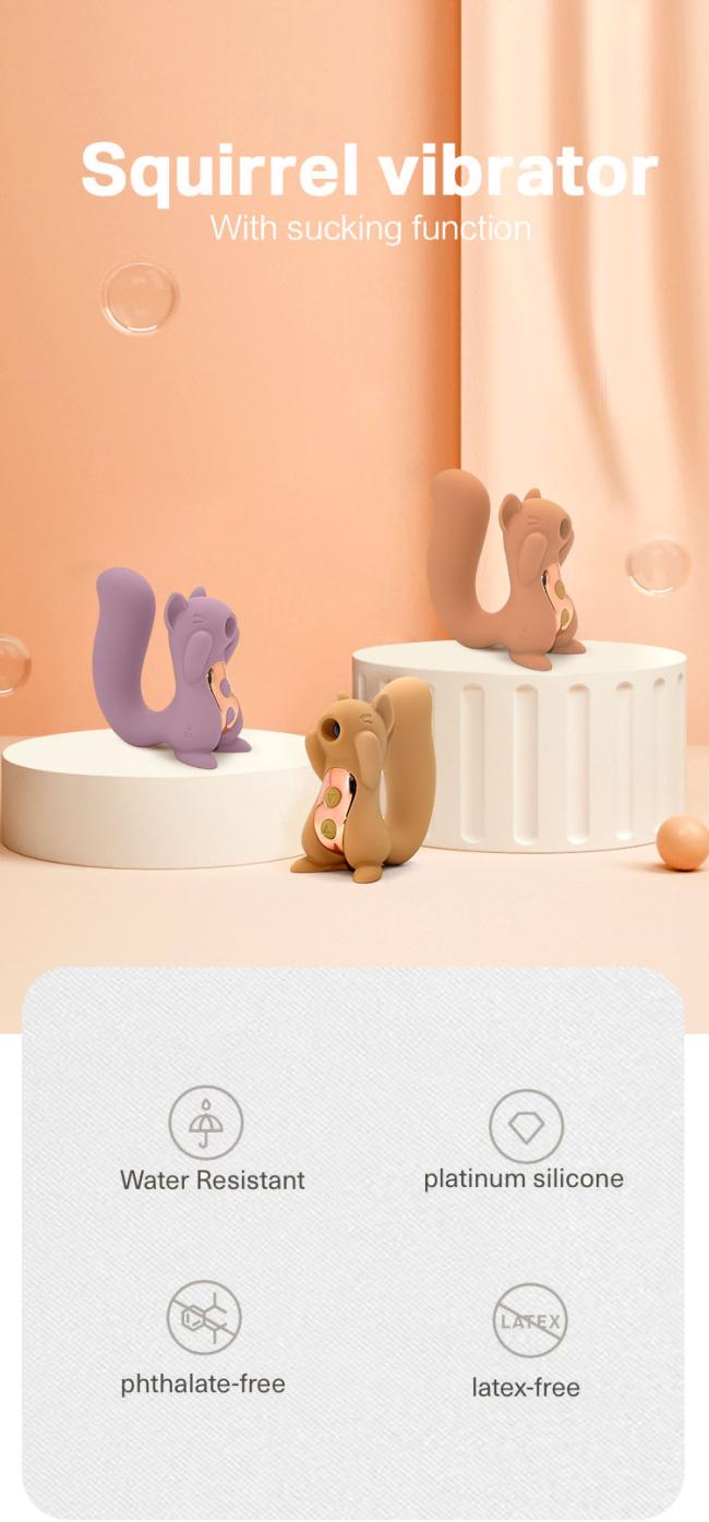 Factory Custom 5 Speed Absorption And 10 Frequency Vibration Function Squirrel Vibrator Sex Toys for Woman Silicone Customized