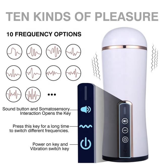 Automatic 10 Vibration Male Masturbator hine Adult Sex Toys For Men Rechargeable with voice function and lighting effects
