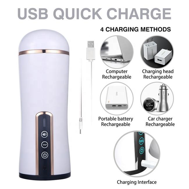Automatic 10 Vibration Male Masturbator hine Adult Sex Toys For Men Rechargeable with voice function and lighting effects