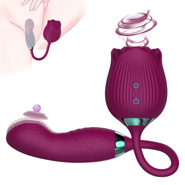 Waterproof Massage 10 Speeds Suck Vibrator 2 in 1 Rose Adult Love Egg purple vibrator Clit Vagina Silicone Vibrator For Women