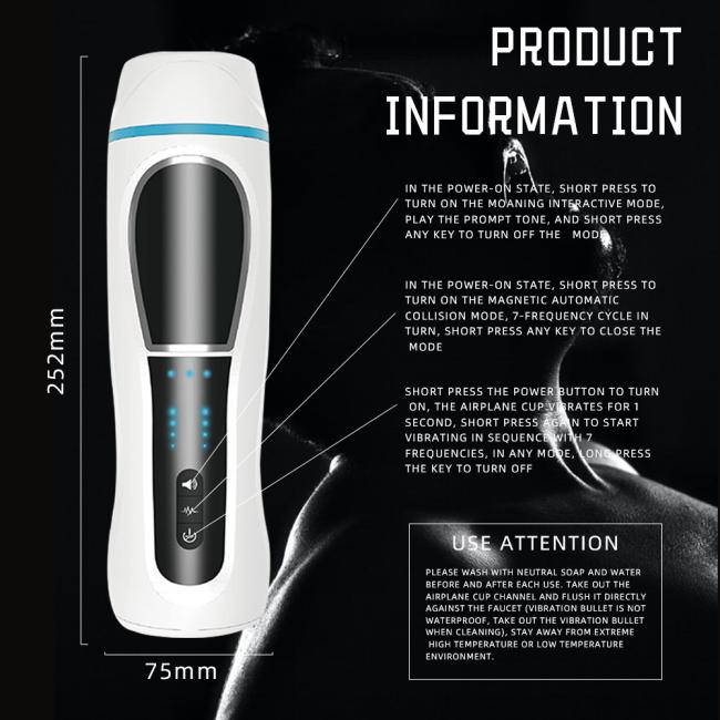 Sex Adult Male Airplane Bottle Automatic Men's Masturbator Electric Vibration Cannon Male Masturbation Cup Airplane Bottle