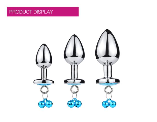 Anal Plug Anal Toys with Leash Aluminium 2 Bells Metal Butt Plug Sex Toys For Women And Man juguetes sexuales