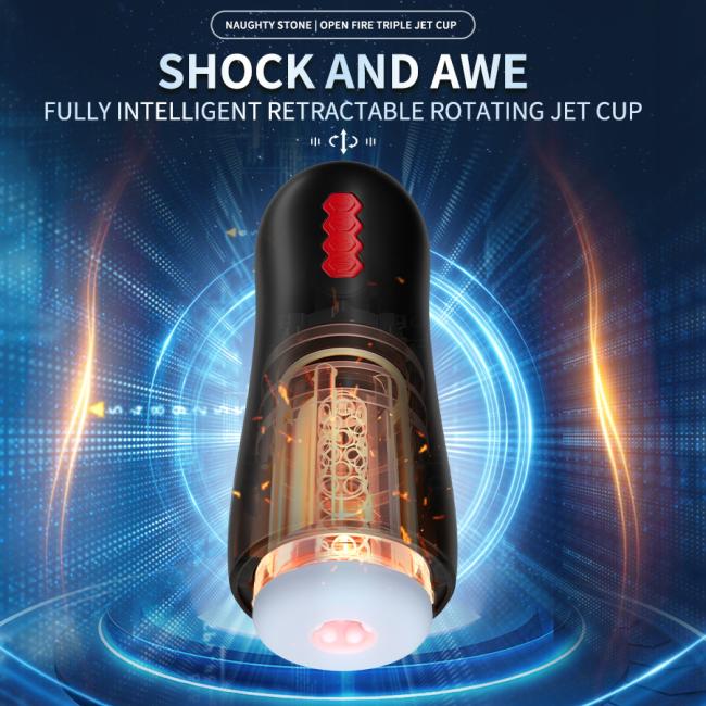 Men's masturbation toy with suction, vibration, telescopic heating and drying, multi-functional masturbation device, adult sex t