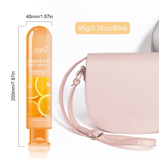 80ML Peach/Strawberry/Blueberry/Cherry/Orange Edible Flavor Water Based Lubricant Sex Anal Oral Gel Sex Lube For Couple Adult