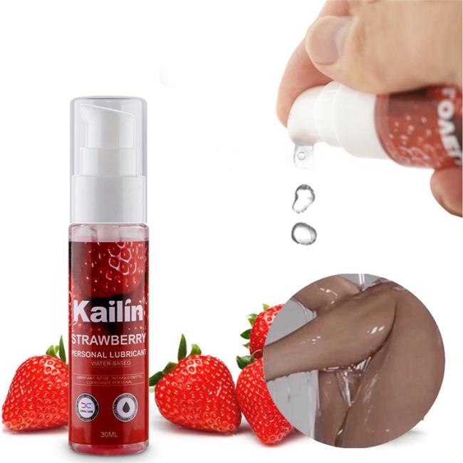 30ML Kailin Edible Fruit Flavor Strawberry Lubricant Water Based Sex Lube Edible Personal Lubricant