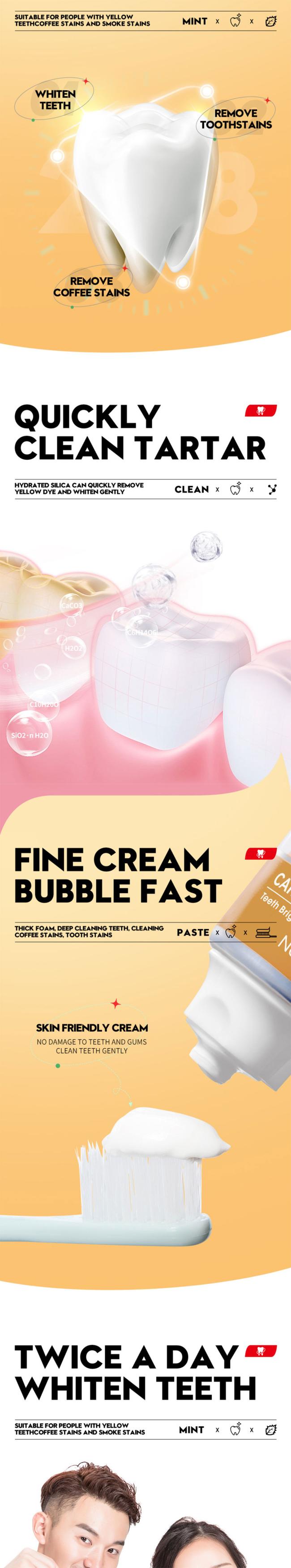 Private label teeth whitening deep cleanse coconut toothpaste