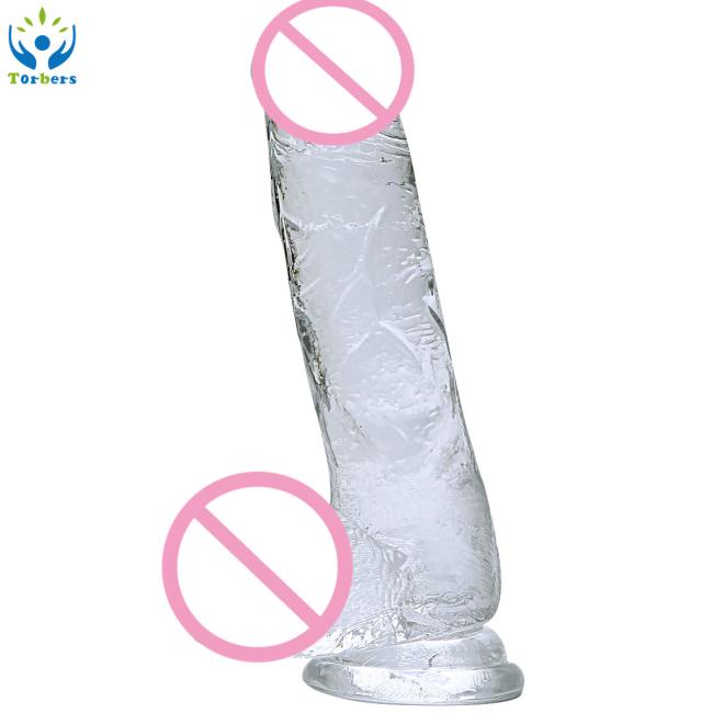 TPE masturbation dildo extended thick dildo anal penis dildo adult sex toys colorful transparent penis female masturbation toy