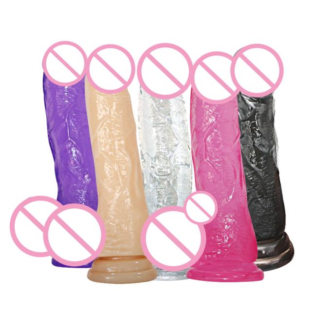 TPE masturbation dildo extended thick dildo anal penis dildo adult sex toys colorful transparent penis female masturbation toy