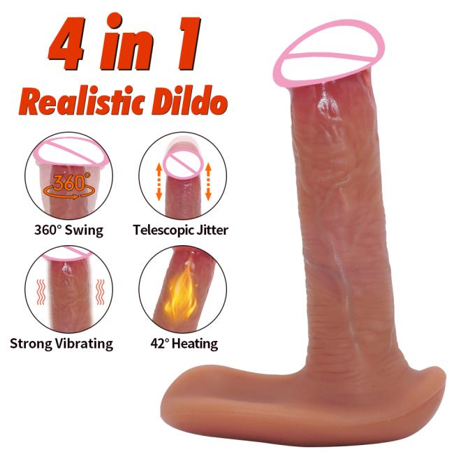 Super Strong Telescopic Heating Big Realistic Huge Wearable Dildo Vibrator Sex Toys for Women