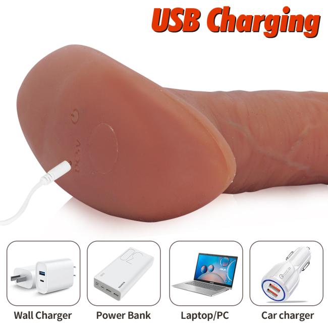 Super Strong Telescopic Heating Big Realistic Huge Wearable Dildo Vibrator Sex Toys for Women