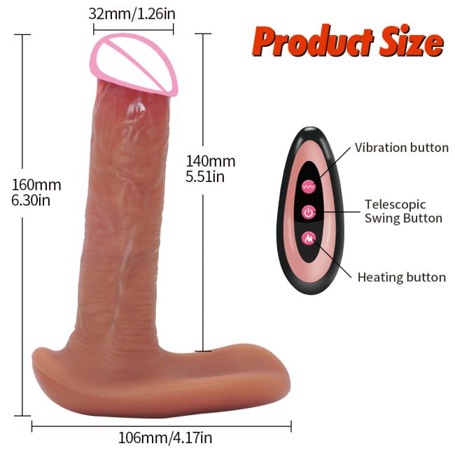 Super Strong Telescopic Heating Big Realistic Huge Wearable Dildo Vibrator Sex Toys for Women