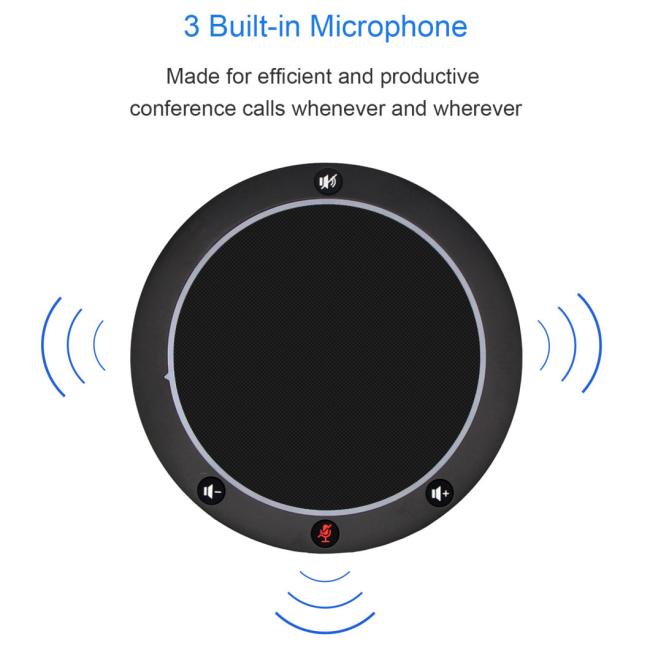 Factory Price Omnidirectional USB Conference Microphone for Skype Desktop Computer Mic Speaker Speakerphone 360d Audio Pickup