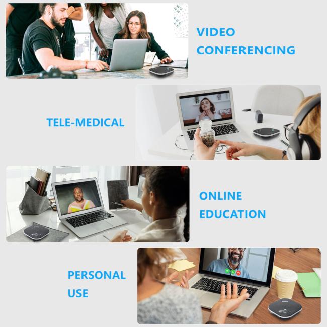 Tevo-Na200 USB Conference Speaker Microphone 5m (16.4FT) Pick up Radius Computer Speakers with Microphone, Voiceia Noise Cancelling USB Speakerphone