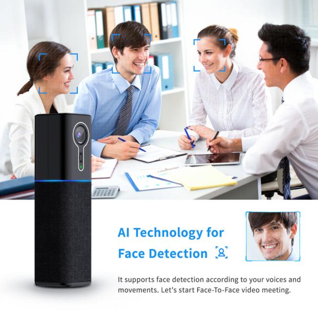 USB Conference Camera and Speakerphone System Portable All-in-One Plug-in-Play Conference Webcam