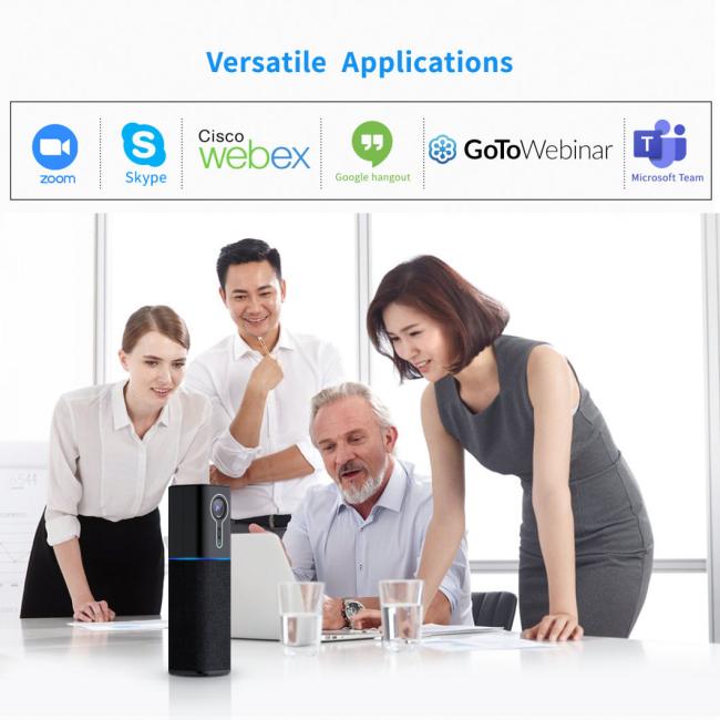 USB Conference Camera and Speakerphone System Portable All-in-One Plug-in-Play Conference Webcam