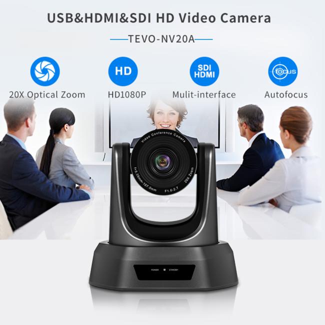 Tongveo Nv20A HD 1080P PTZ Conference Camera 20X Zoom USB Conference Cam HDMI and SDI Output Simultaneously for Big Meeting Rooms