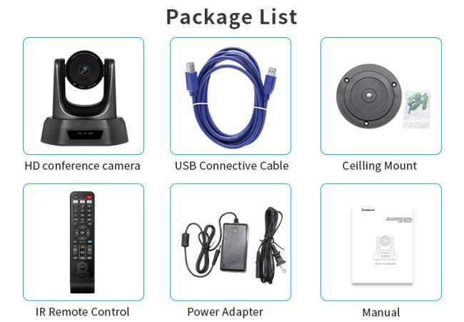 Tongveo Nv20A HD 1080P PTZ Conference Camera 20X Zoom USB Conference Cam HDMI and SDI Output Simultaneously for Big Meeting Rooms