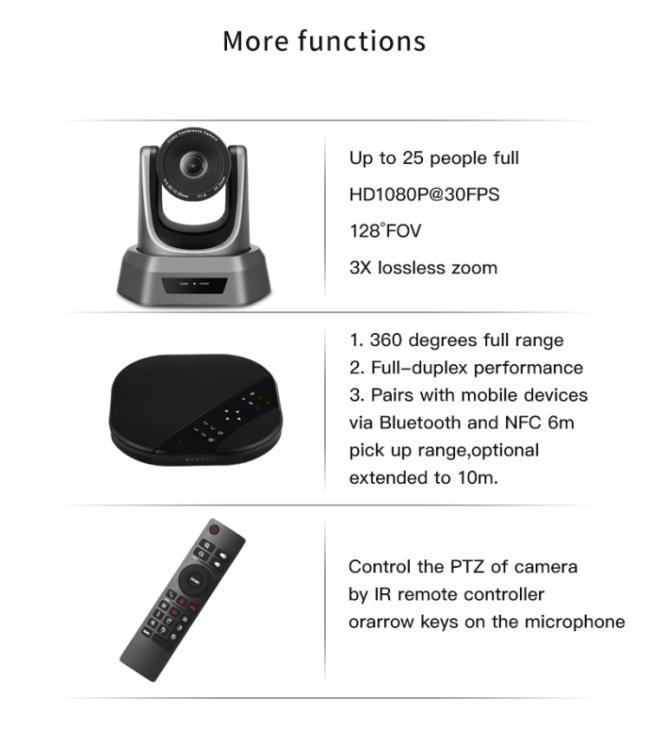 3X Zoom Full HD 1080P Video Conference Camera Kits All in One Video Conference Solution
