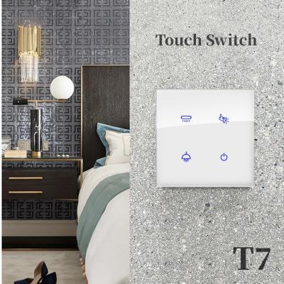 China Hotel / Home Smart UK Standard Zigbee Tempered Glass Wall Switch for sale