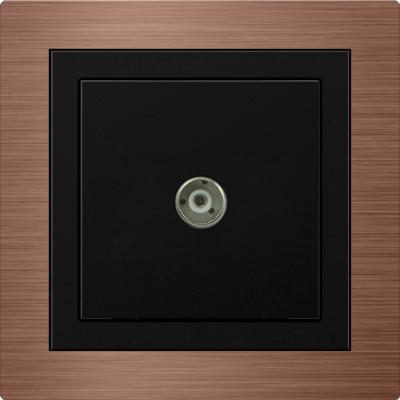 China Aluminum Material Television Socket  86mm x 86mm Rose gold / Black for sale