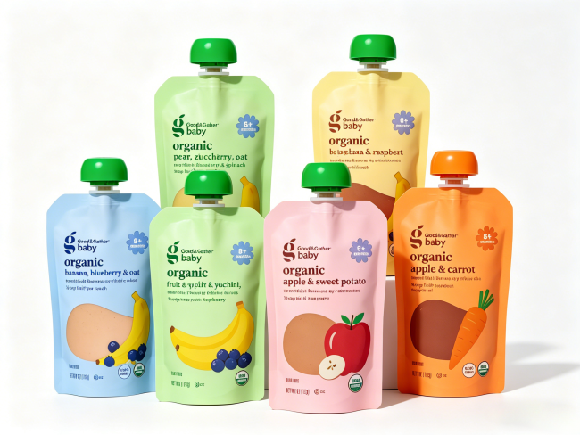 200ml Reusable Double Zipper Squeezable Baby Food Pouches Baby Food Packaging 0