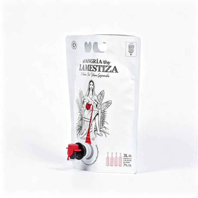 Heat Seal Wine Bag With Tap Dispenser