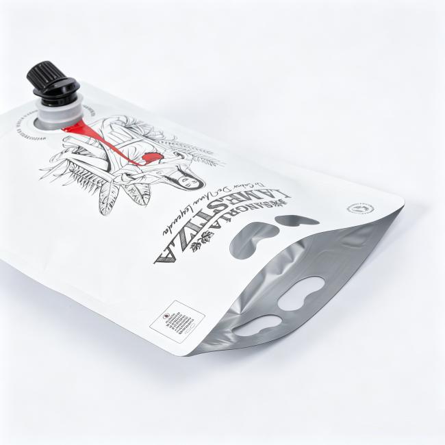 handle hole of Wine Bag in PET+AL+NY+PE Material