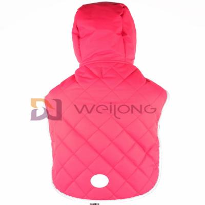 China Taslan Quilting Patch Hoodie Reflective Dog Jacket Velcro Opening Pet Hoodie for sale
