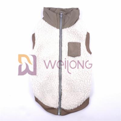China Good Elasticity Silver Zipper Berber Fleece Pet Jacket 2*2 RIB Low Body Dog Jackets For Winter for sale