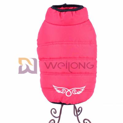 China Silver Snaps Pet Jacket Red Pongee Winter Cotton Dog Padded Jacket for sale