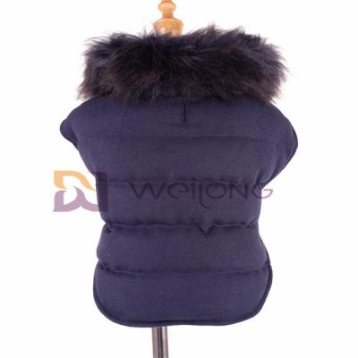 China La pequeña chaqueta grande del paño grueso y suave del perro de la felpa de las lanas desmontables del cuello cubre para el invierno BSCI en venta