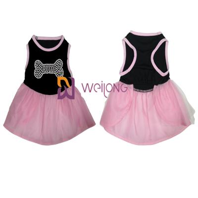 China Tulle Skirt  Hot Rhinestone Halloween Tulle Pet Dress / CVC Jersey Dogs Dressed Up for sale