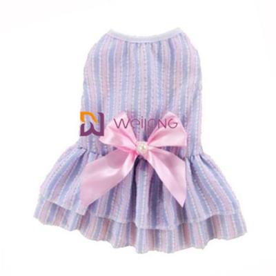 China Customizable Color Poly cute dog dresses Satin Bow Cotton Seersucker for sale
