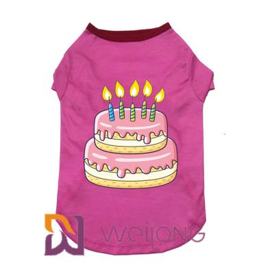 China Rubber Print Puppy Birthday Shirt Color Customized 180G for sale