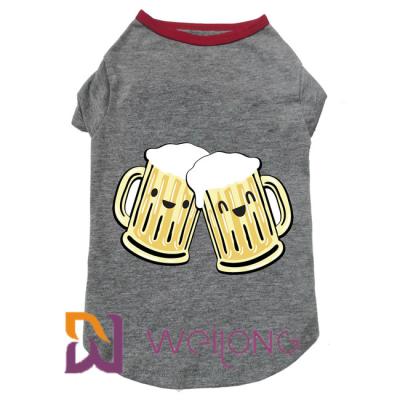 China Rubber Print Beer Glass Elasticity Greyhound Tee Shirt For Dogs for sale