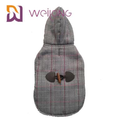 China Houndstooth Brushed Tricot Custom Dog Hoodies Winter Keep Warm BSCI Puppy Hoodie for sale