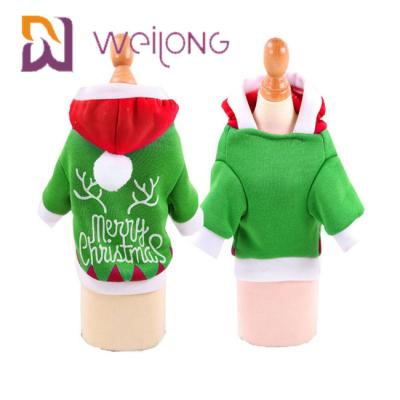 China Christmas Hoodie Puppy Winter Clothes With Santa Claus Snowman Elk Dog Cat Winter Clothes for sale